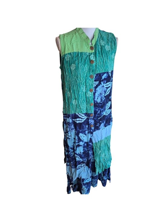 The Planet Dresses & Skirts - Vintage 90s The Planet Blue Floral Rayon 2pc Dress Set Boho Hippie Festival XL